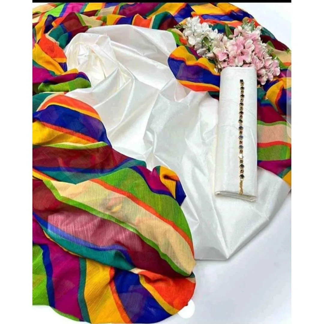 White Katan Silk Suit - 3 Piece