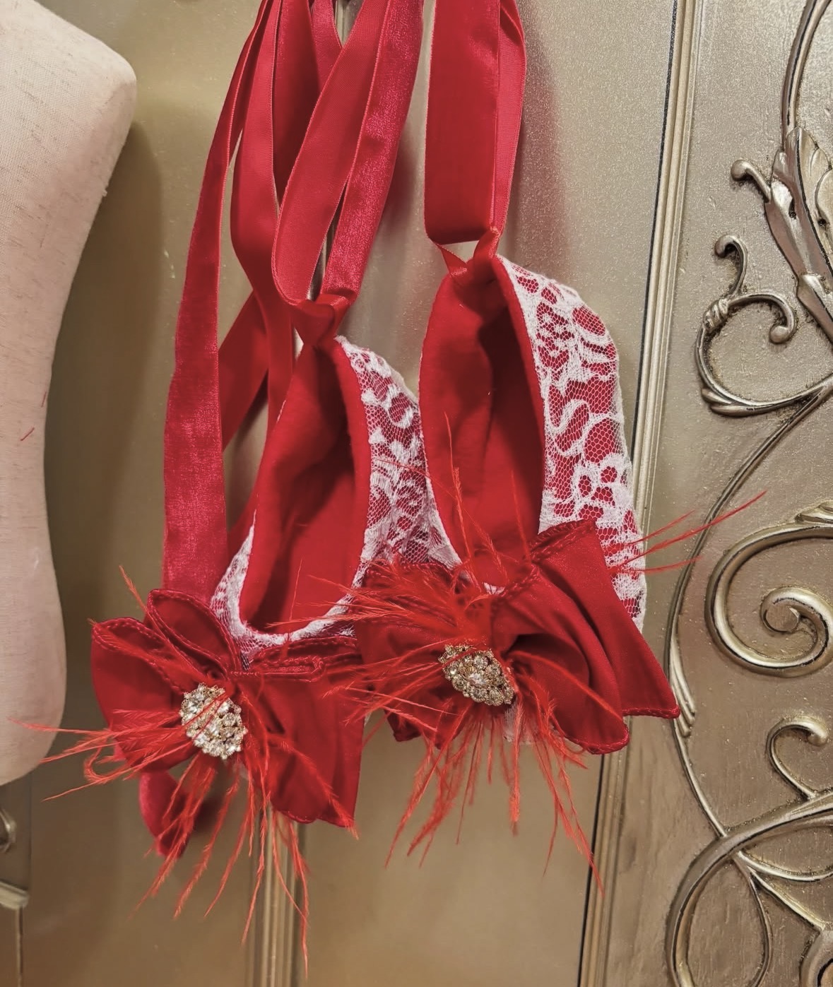 Frills feather ballet slipper 