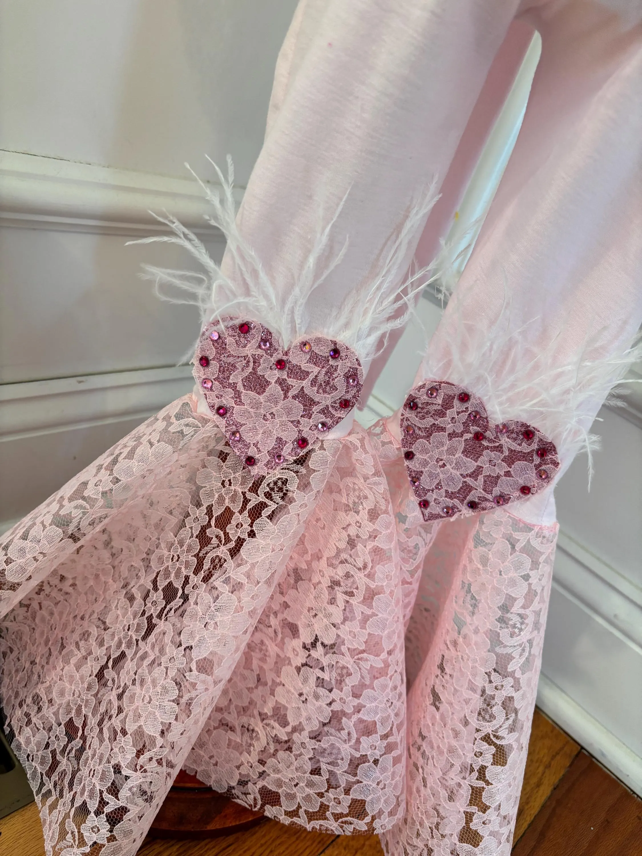 Lace heart bell bottom set