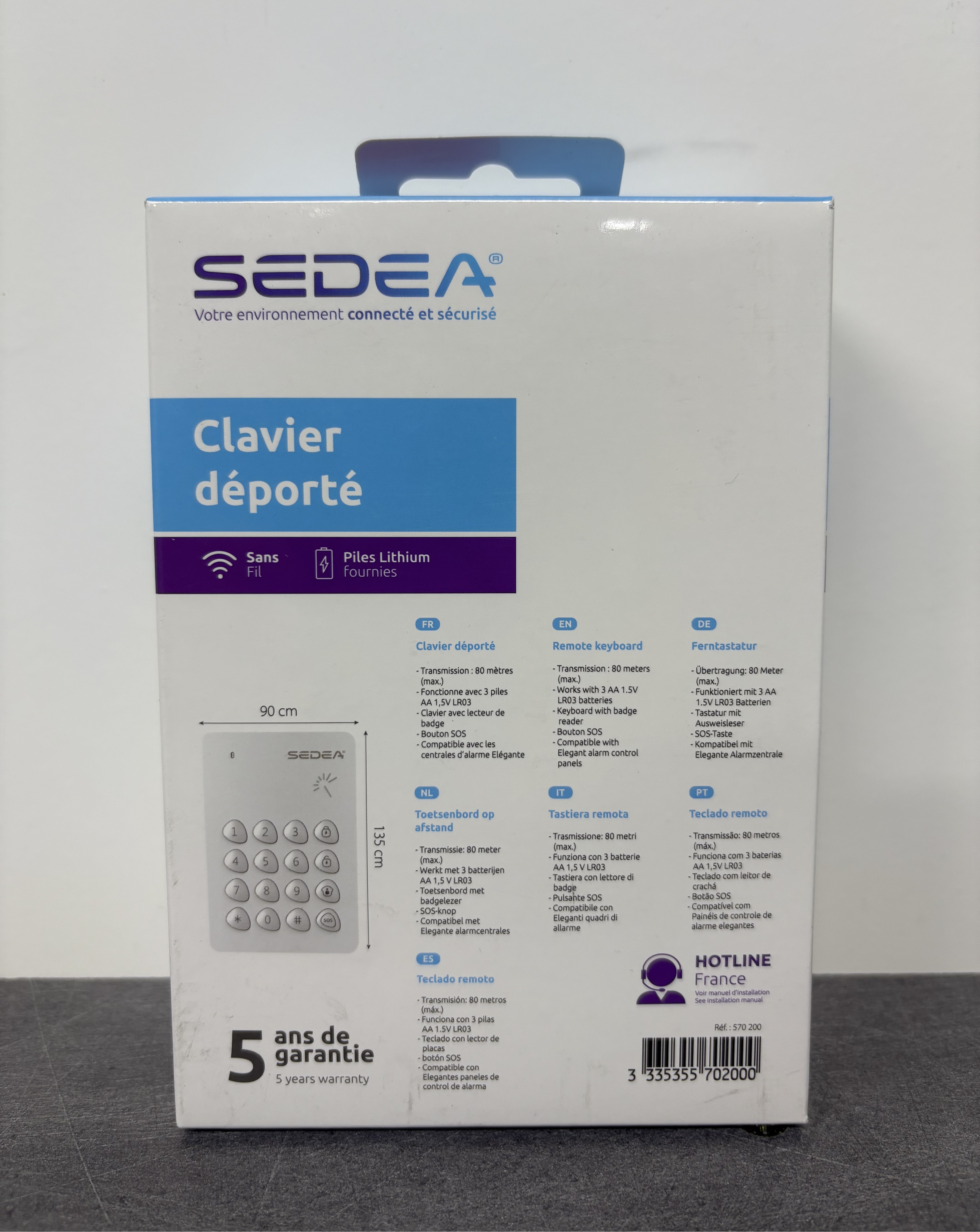 CLAVIER DÉPORTÉ LECTEUR DE BADGES SEDEA ELEGANTE