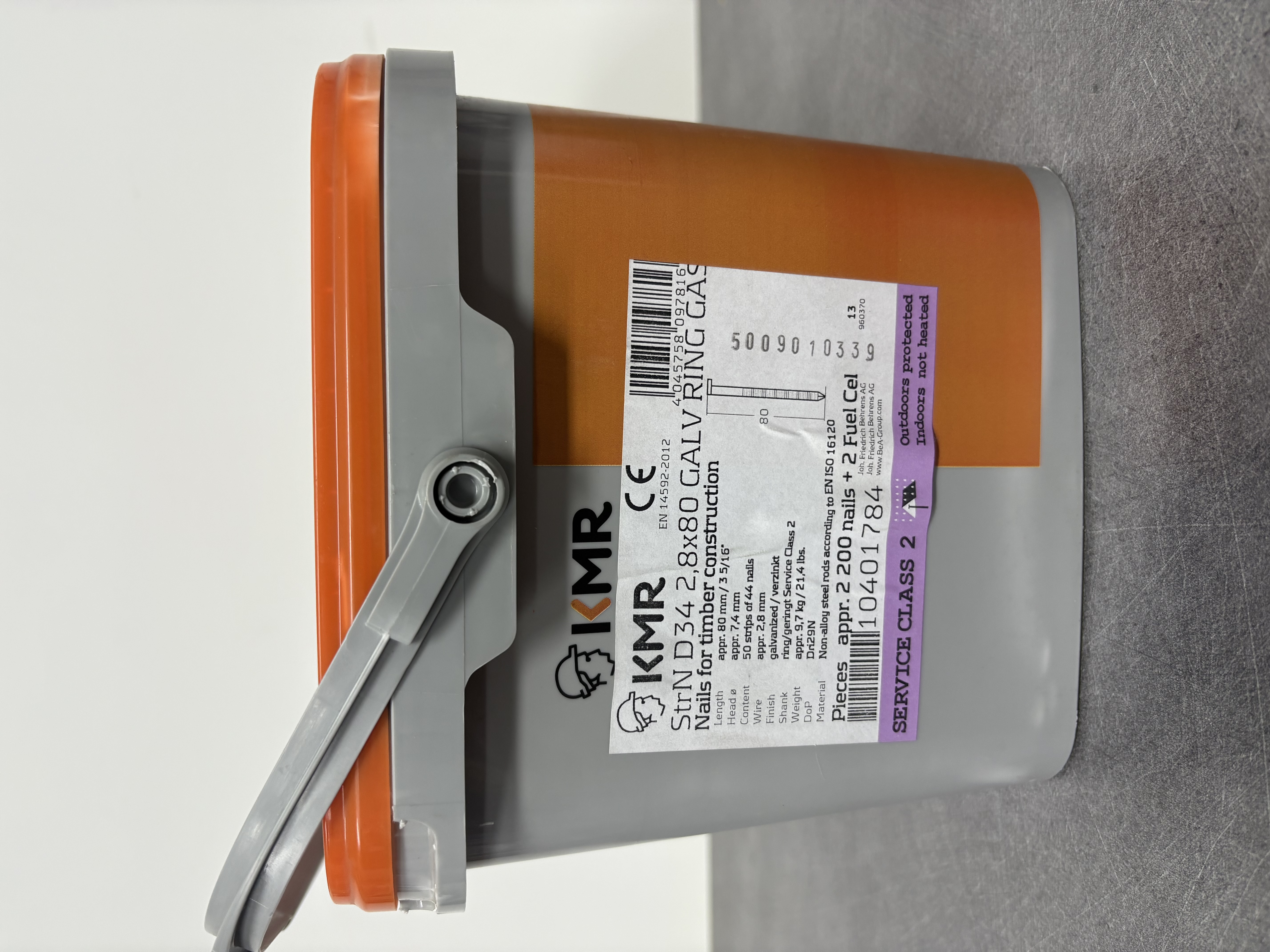 POINTES CLOUS CRANTÉS GALVA KMR 2,8X80 