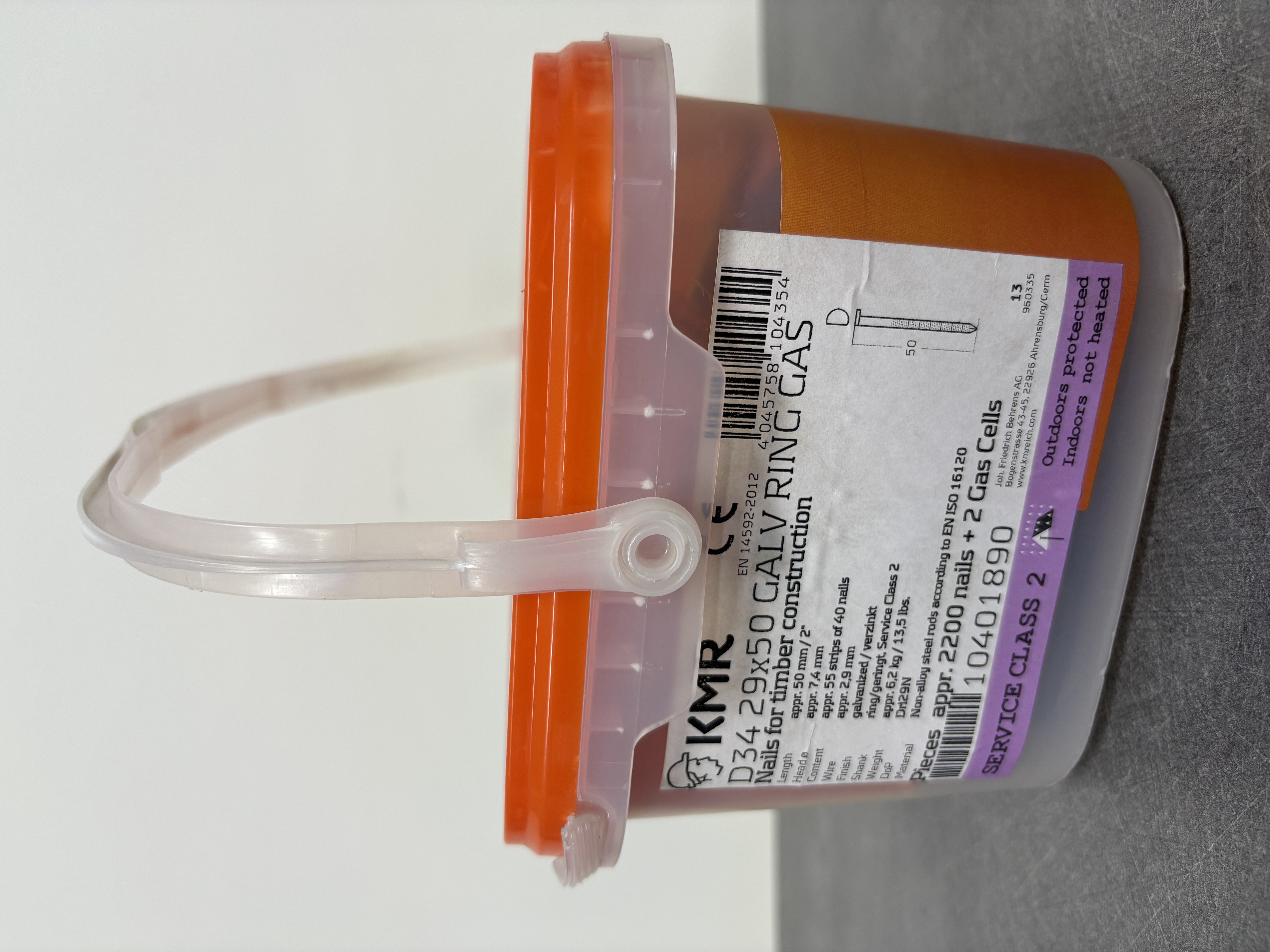 POINTES CLOUS CRANTÉS GALVA KMR 2,9X50 