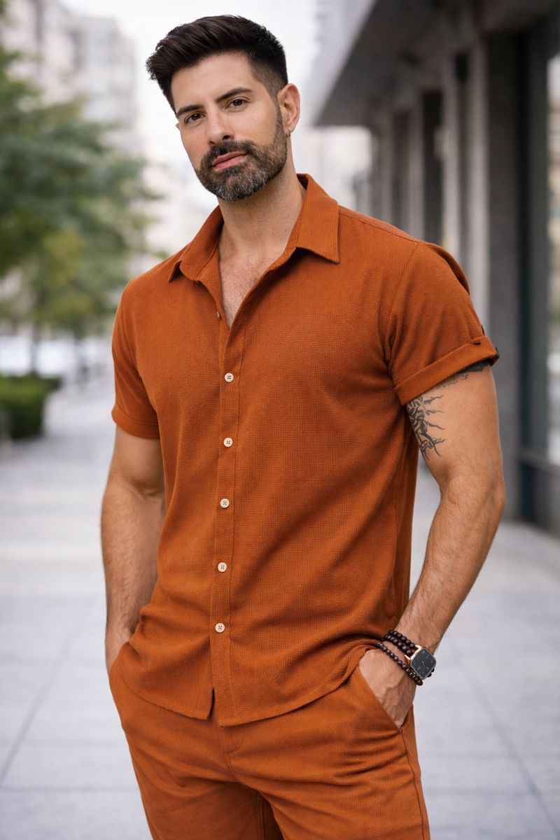 Camisa Waffle Algodón Premium (Pack 2 unidades)