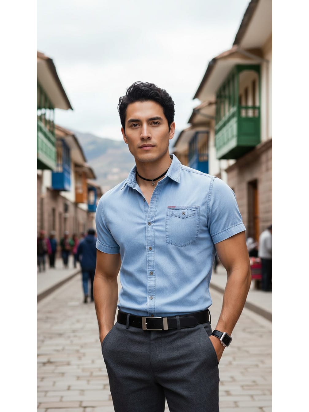 Camisa Jean Denim manga corta (Pack 2 Unidades)