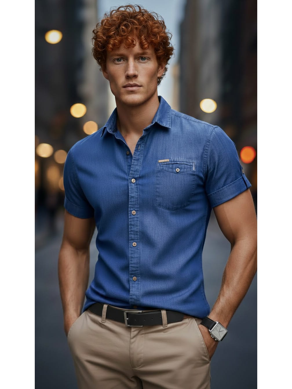 Camisa Jean Denim manga corta (Pack 2 Unidades)