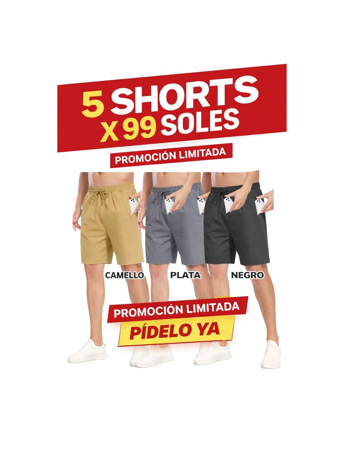 Shorts Deportivos Nova (Pack de 5 Shorts para Hombre)