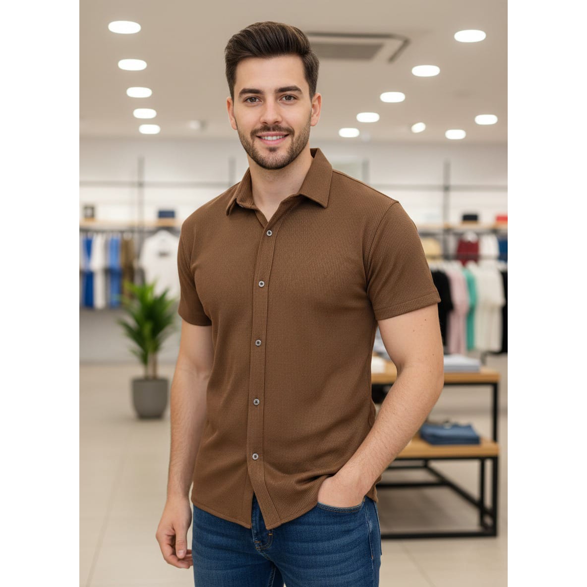 Camisa Waffle Algodón Premium (Pack 2 unidades)
