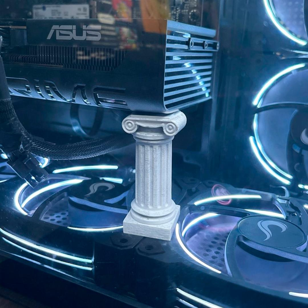 Suporte de placa de vídeo - Pilar grego, Anti Queda, ajustável, Impressão 3D