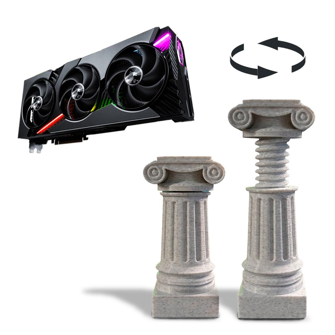 Suporte de placa de vídeo - Pilar grego, Anti Queda, ajustável, Impressão 3D