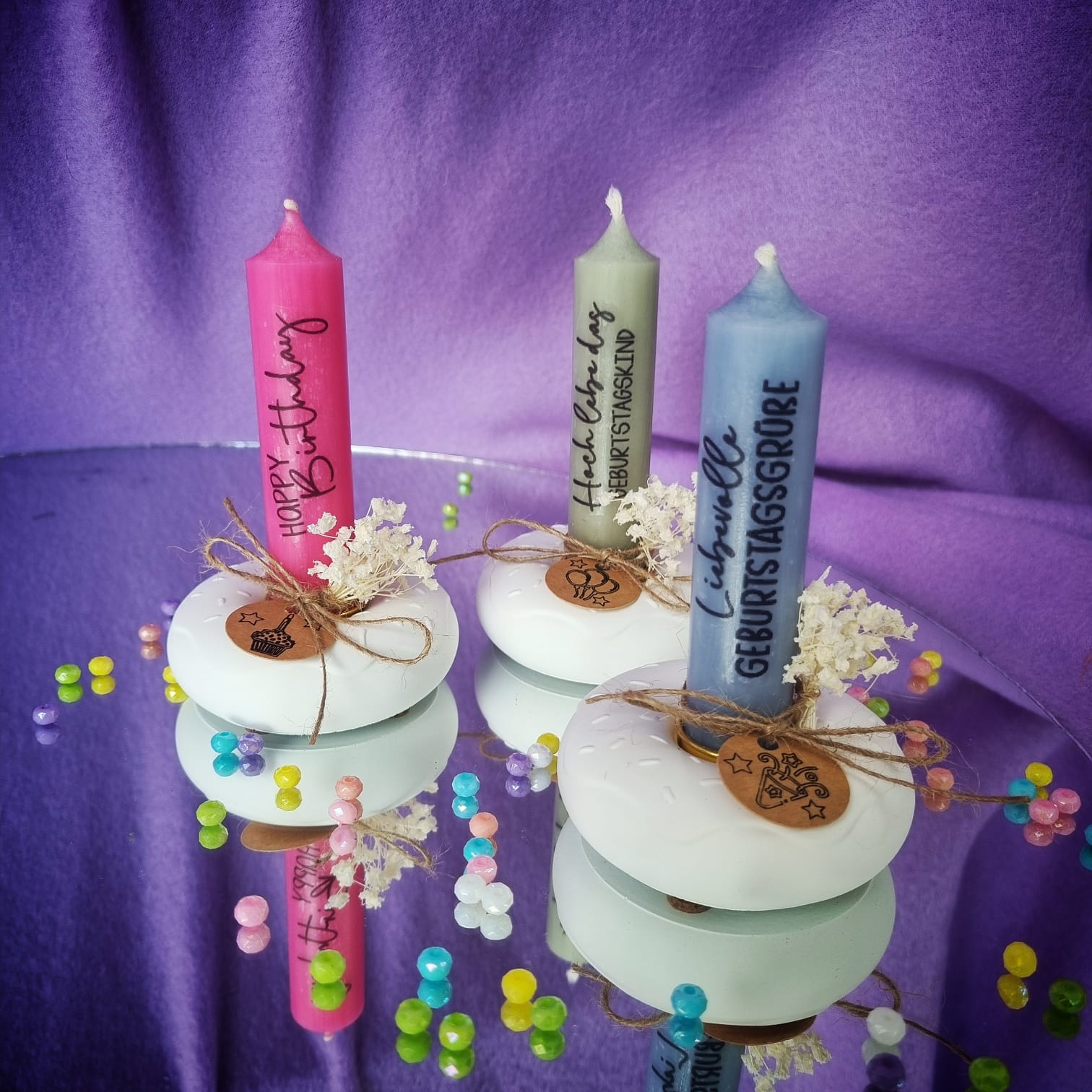 Stabkerzenhalter "Birthday Donut"