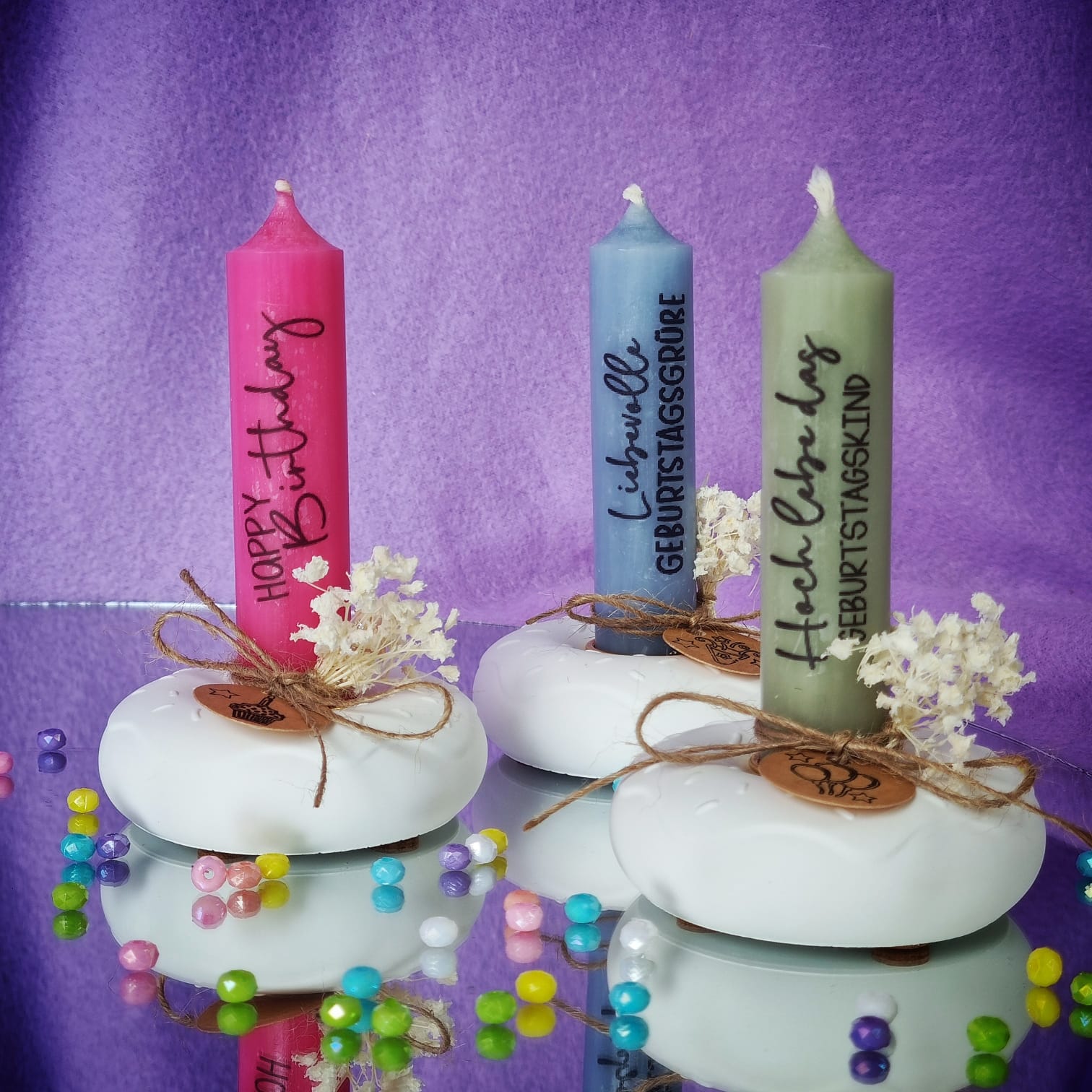 Stabkerzenhalter "Birthday Donut"