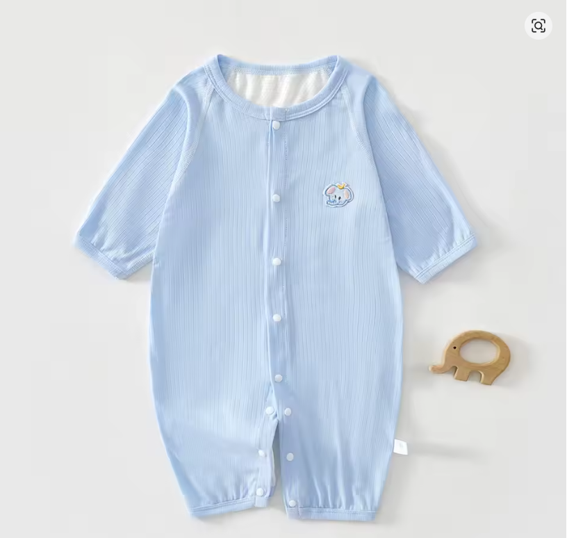 Baby Blue Cotton Romper