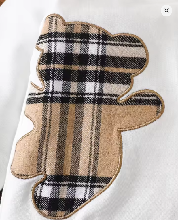 Plaid Bear Kids Hoodie Set