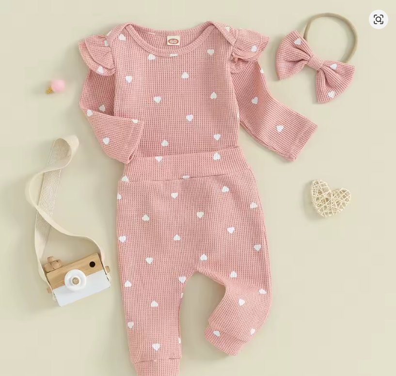 Pink Polka Dot Baby Outfit Set