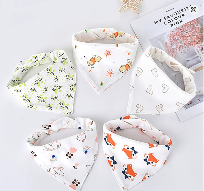 Baby Cotton Bandana Bibs Set