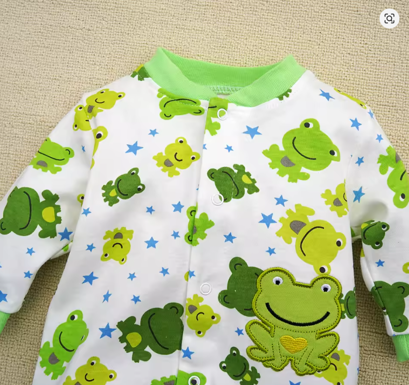 Frog Print Baby Sleepsuit