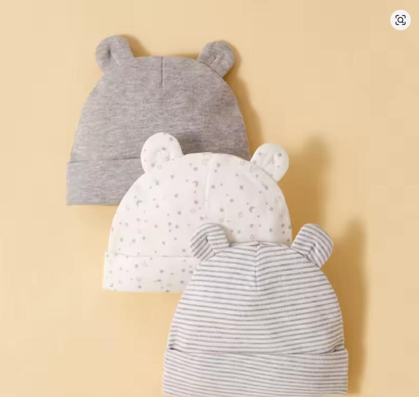 Baby Bear Ear Hats Set