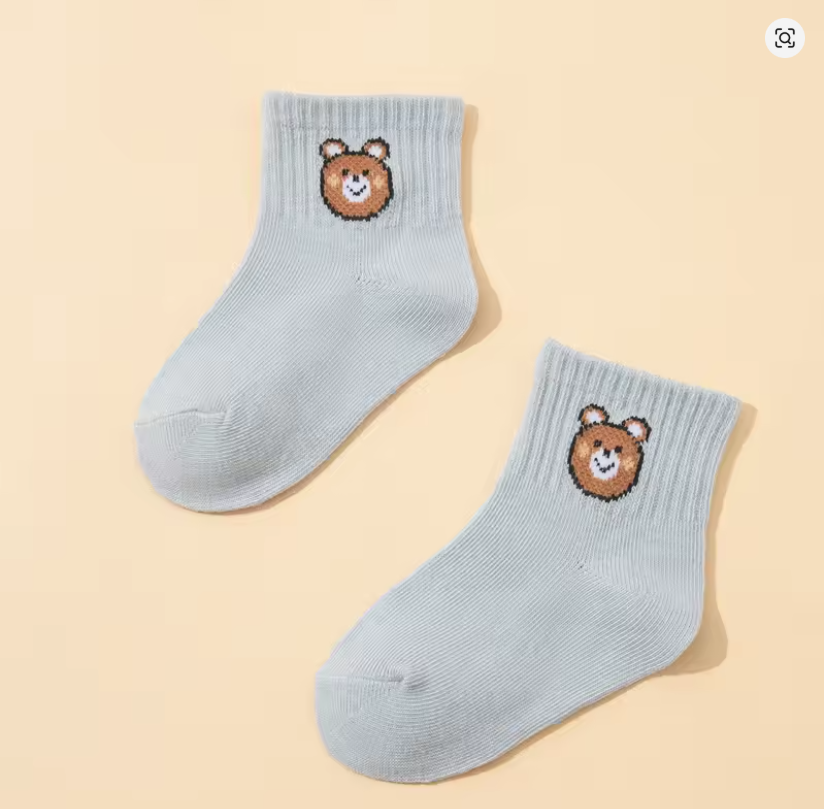 Bear Embroidered Baby Socks Set