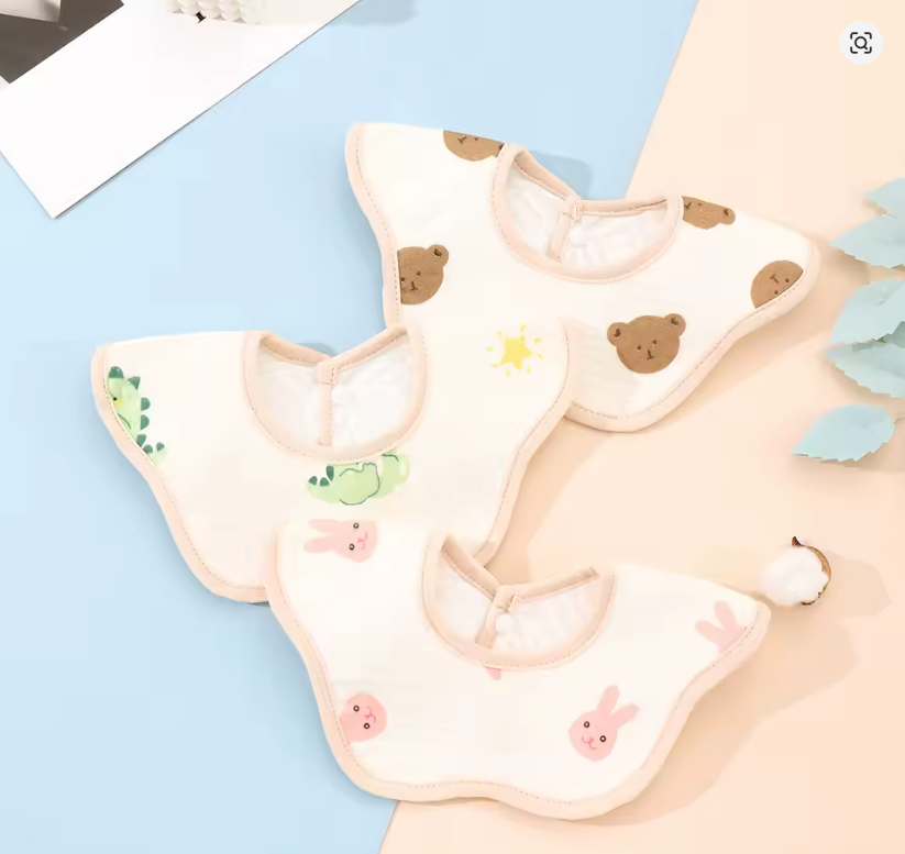 Baby Animal Print Bibs (Set of 3)