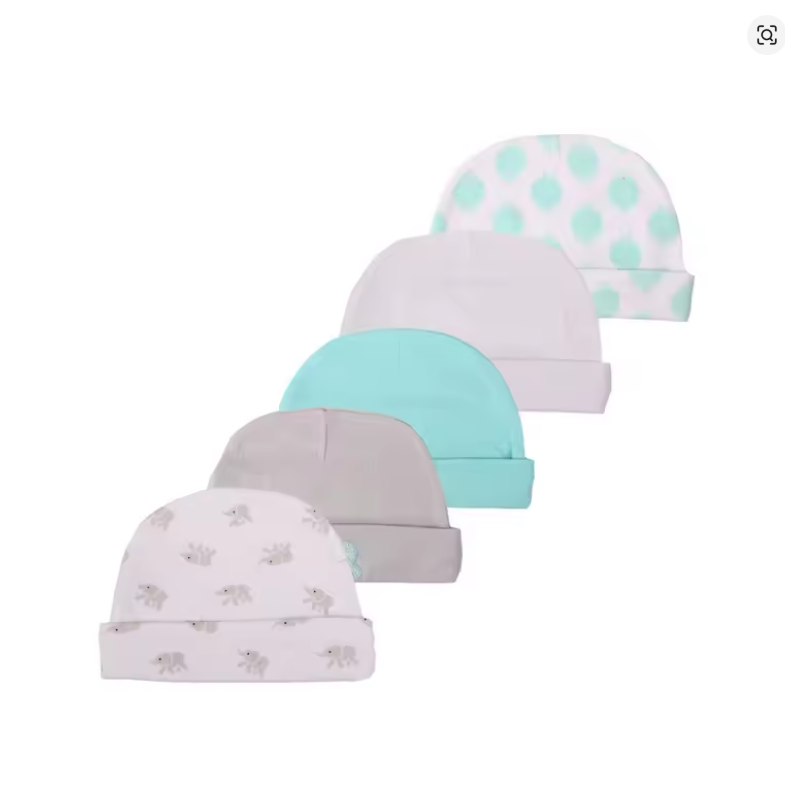 Baby Cotton Beanie Set