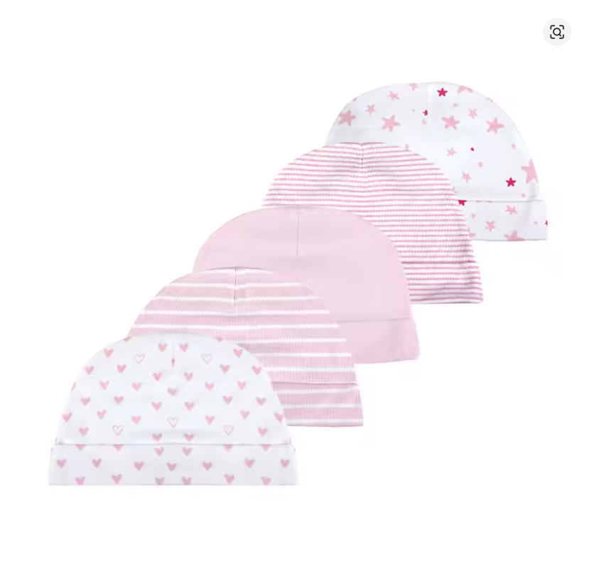 Baby Cotton Beanie Set