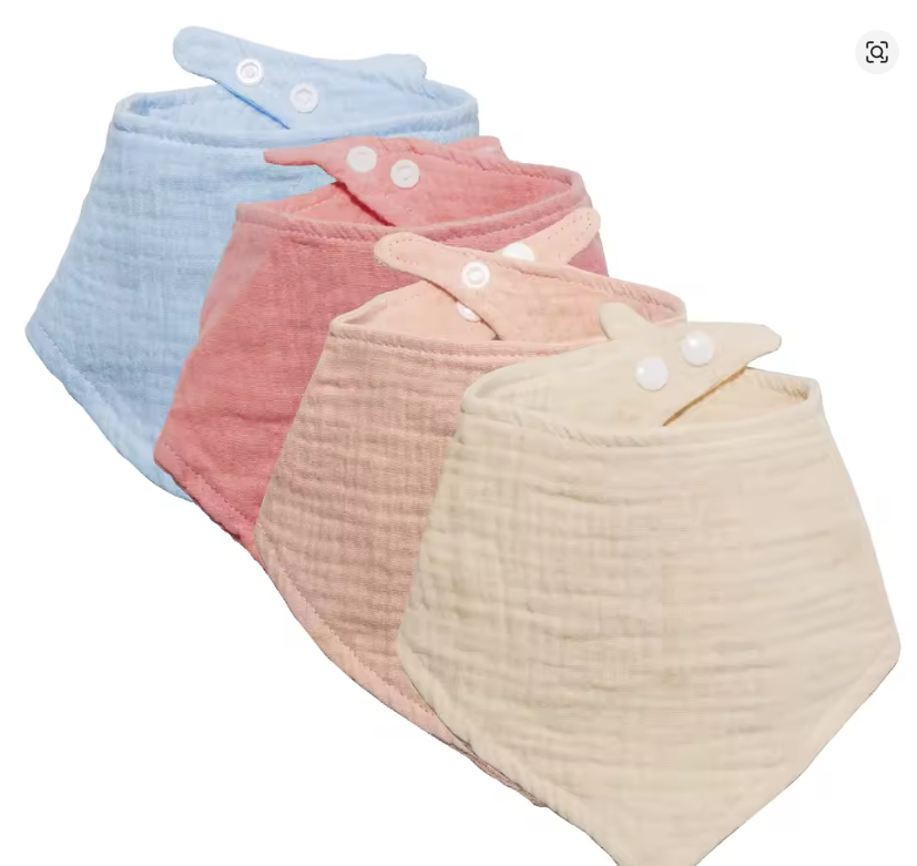Soft Cotton Baby Bandana Bibs (4-Pack)