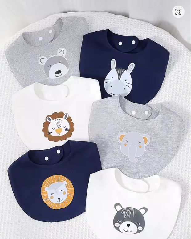 Animal Print Baby Bibs Set