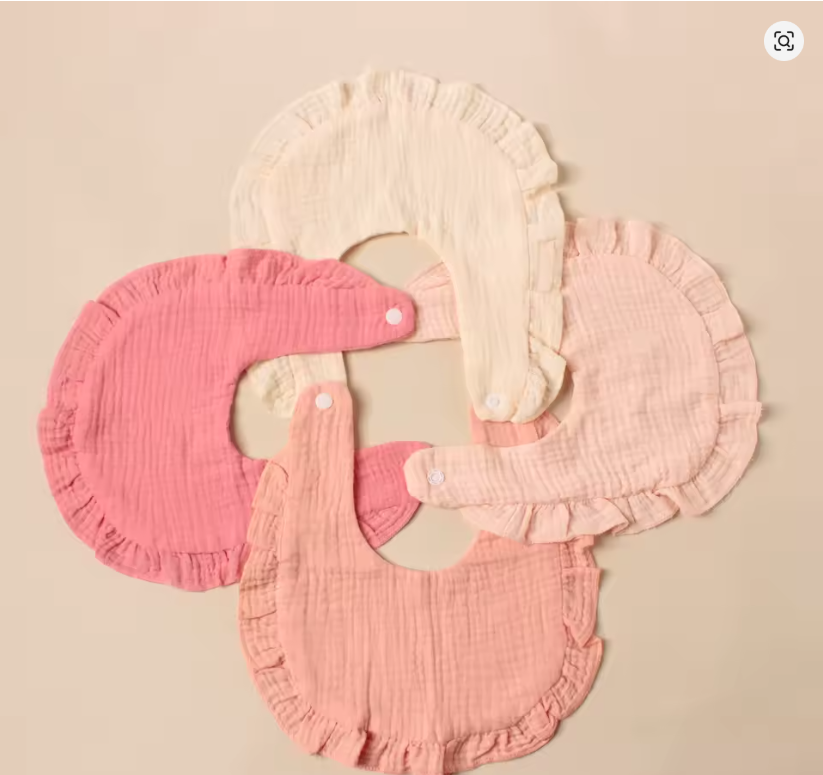 Frilled Muslin Baby Bibs Set