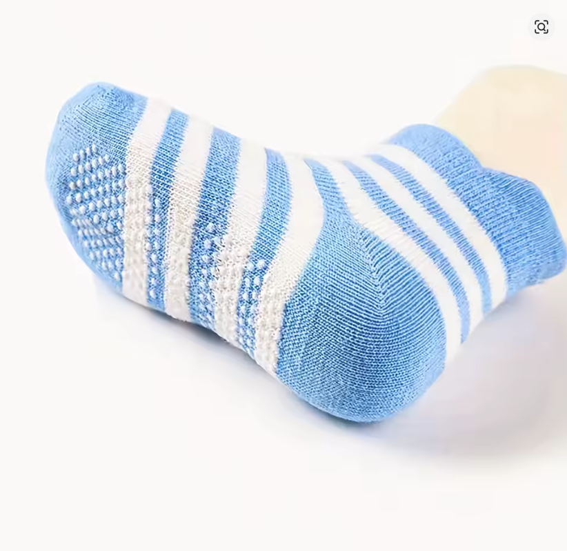 Baby Non-Slip Striped Socks (6-Pack)