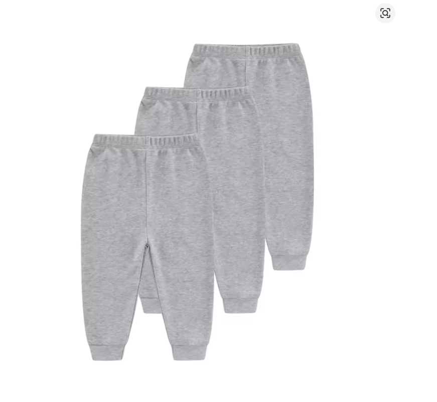 3-Pack Baby Grey Cotton Joggers