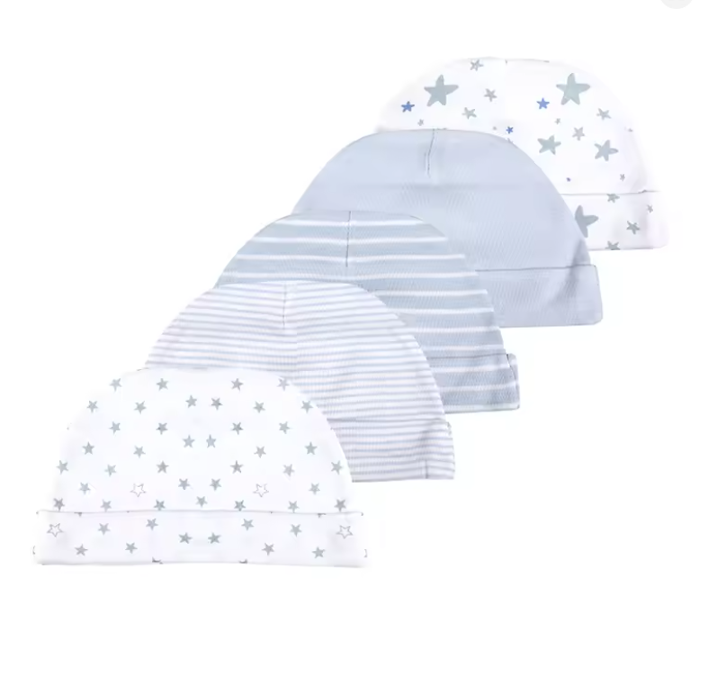 Baby Soft Cotton Beanie Set