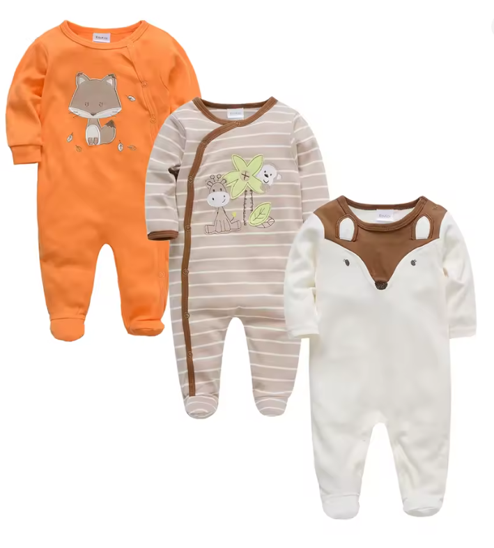 Animal Print Baby Sleepsuit Set