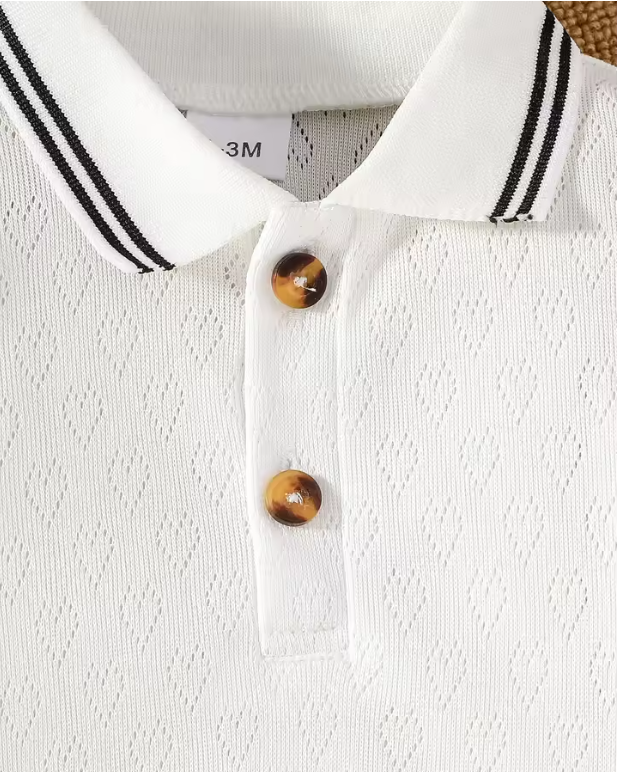Baby Polo Collar Bodysuit Set