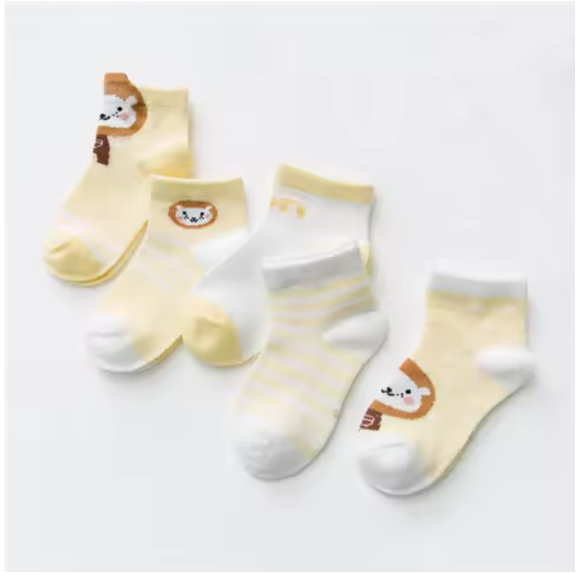 Cute Cartoon Kids Socks (Set of 5)
