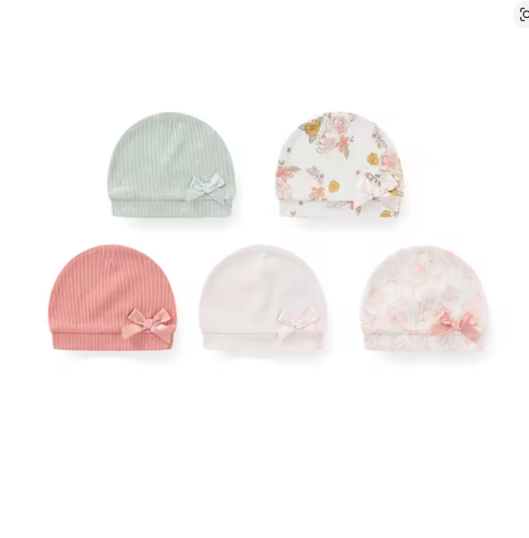 Baby Girl Cotton Hat Set
