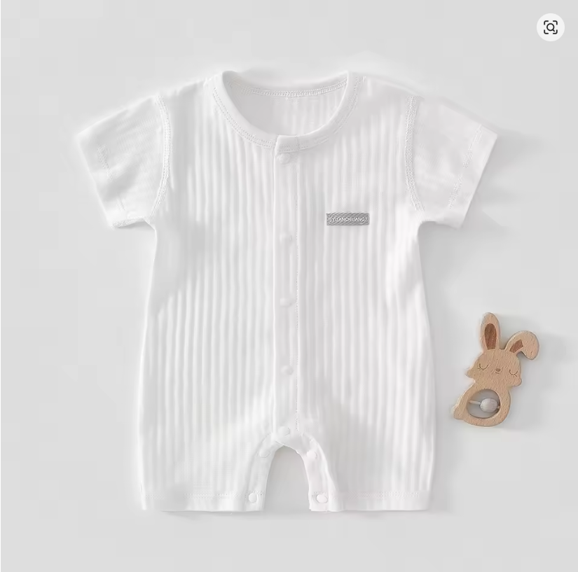 White Baby Romper