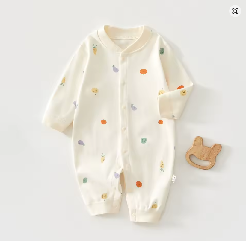 Cute Vegetable Print Baby Onesie