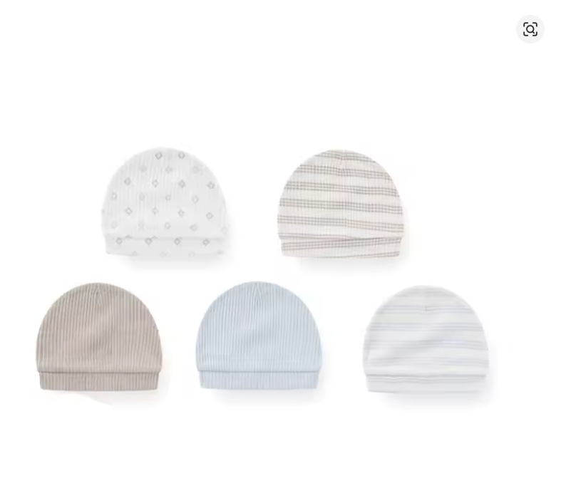 Baby Cotton Beanie Set