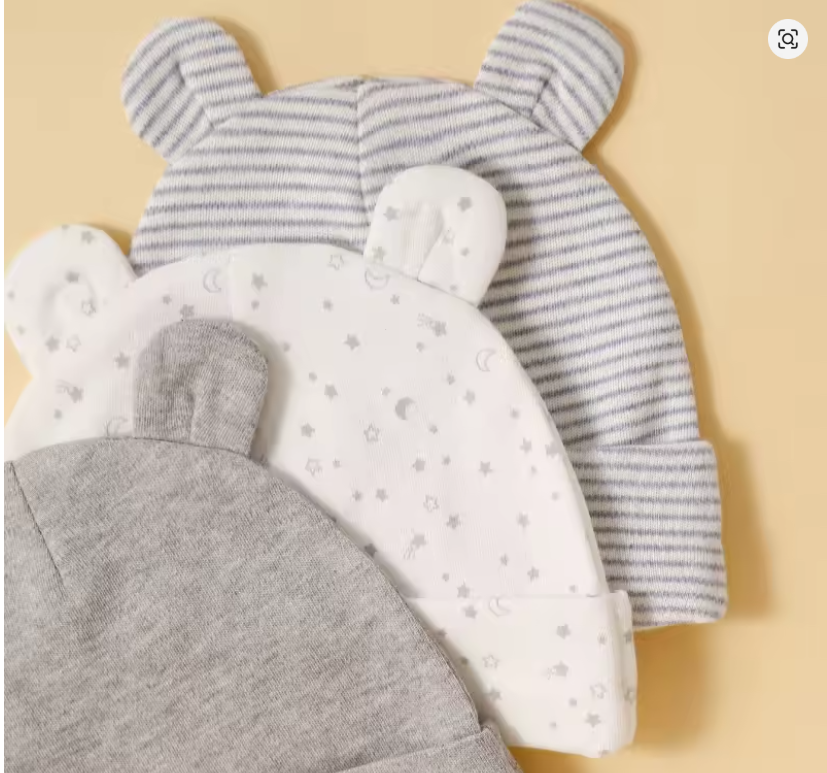 Baby Bear Ear Hats Set