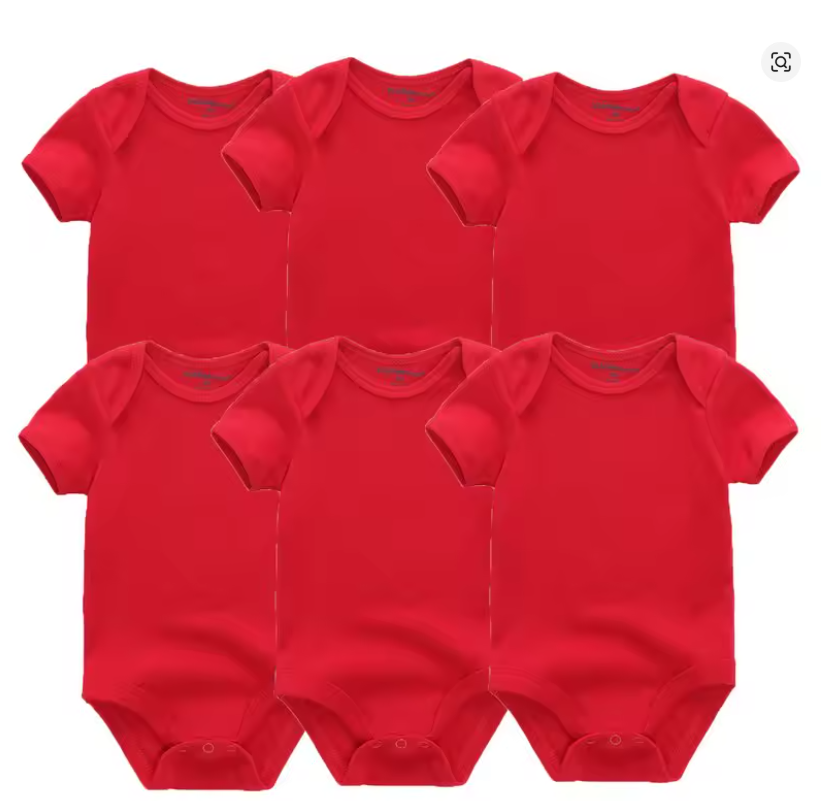 Red Baby Onesies Set (6-Pack)