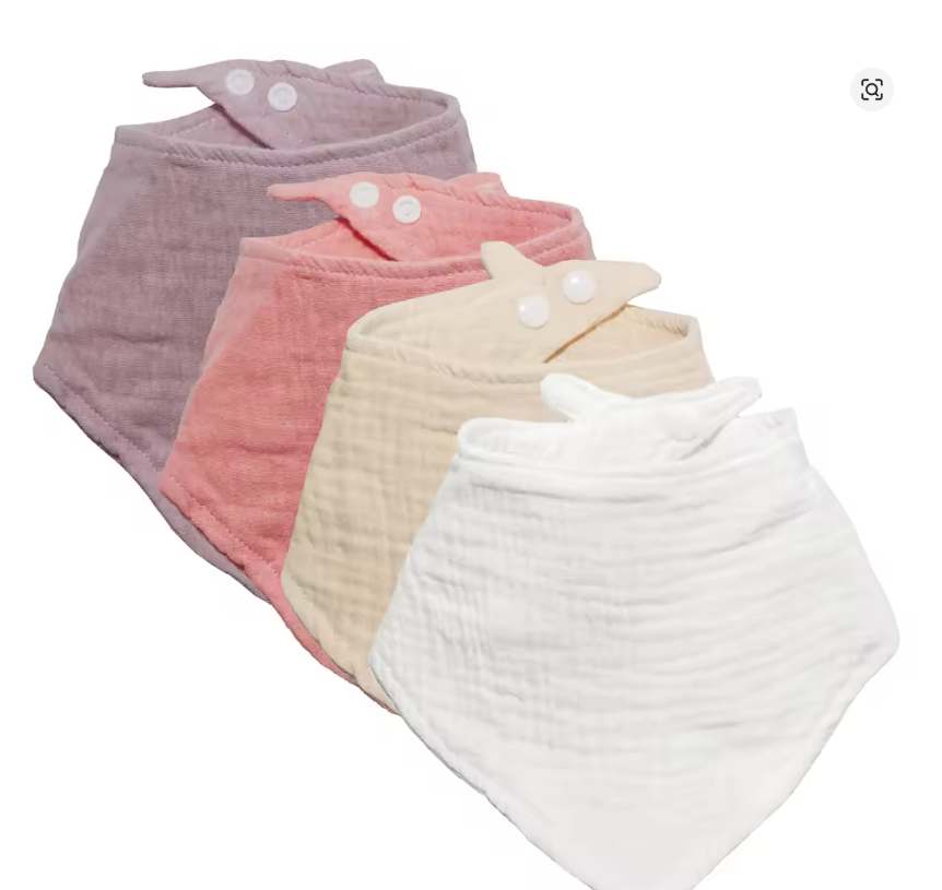 Muslin Baby Bandana Bibs (Set of 4)