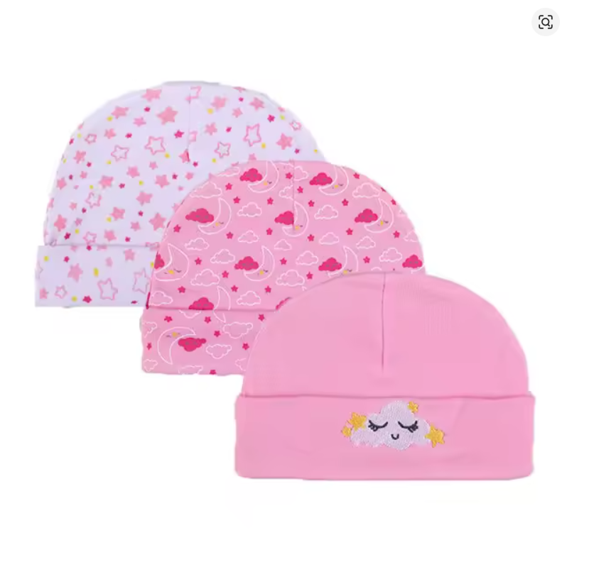 Baby Cotton Beanie Set (3-Pack)