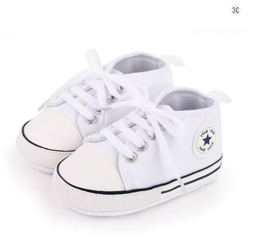 Baby White Canvas Sneakers