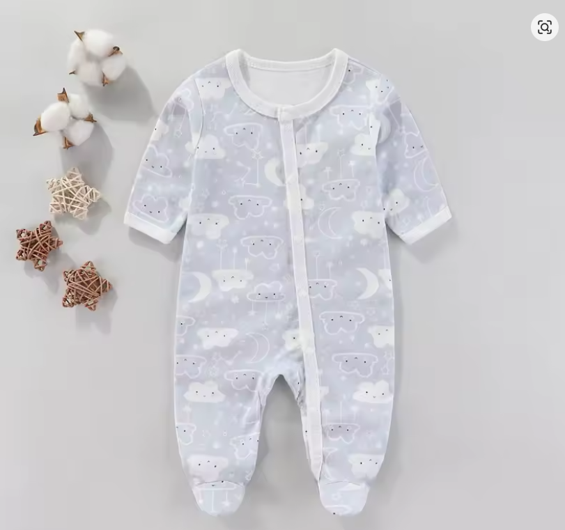 Cloud & Moon Baby Sleepsuit