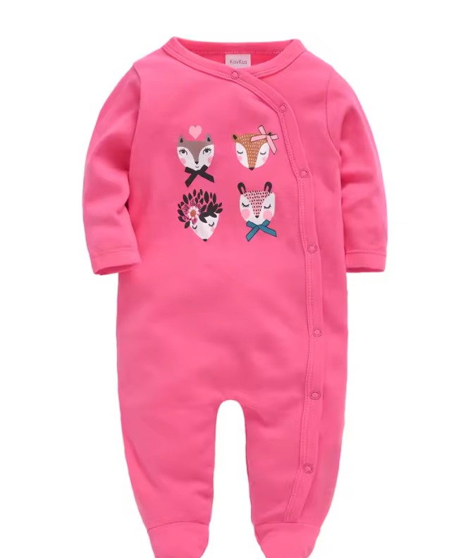 Pink Animal Print Baby Onesie