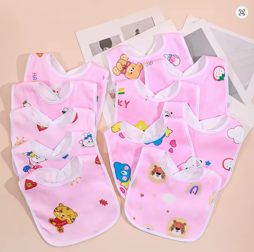 Cute Cartoon Baby Bib Set