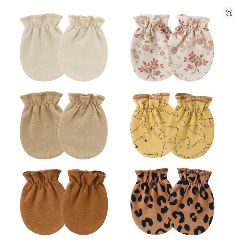 Baby Cotton No-Scratch Mittens Set