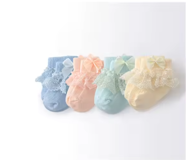 Lace Bow Baby Socks