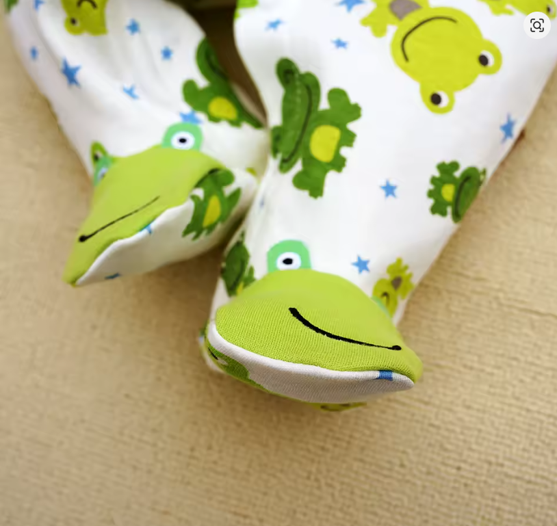 Frog Print Baby Sleepsuit