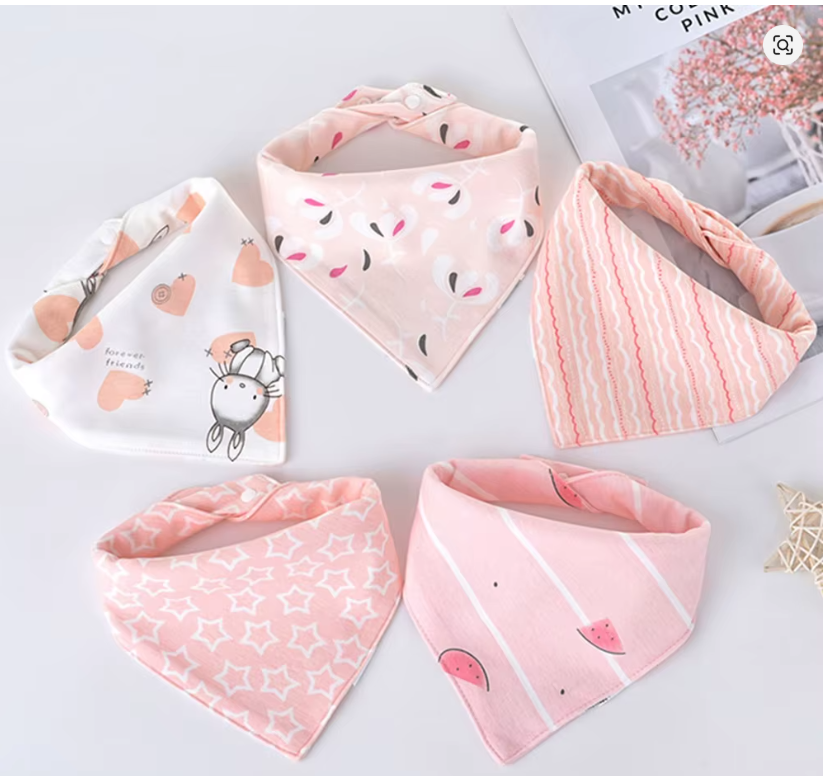 Baby Girl Bandana Bibs Set